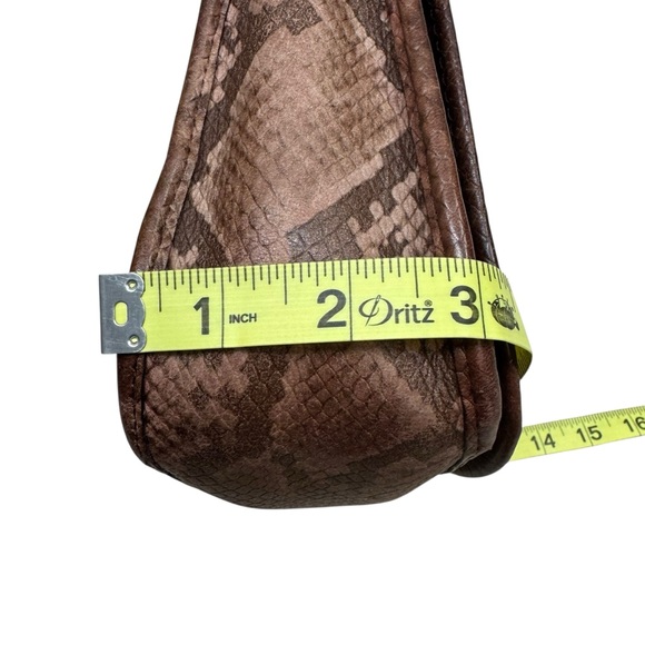 Coach Patricia Saddle Bag Python Embossed Flap Brown Leather Crossbody D1780 - Picture 12 of 15